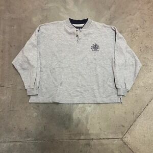 Y2K Grey Oversized Bum‎ Equipment Quarter button up Pullover size XL